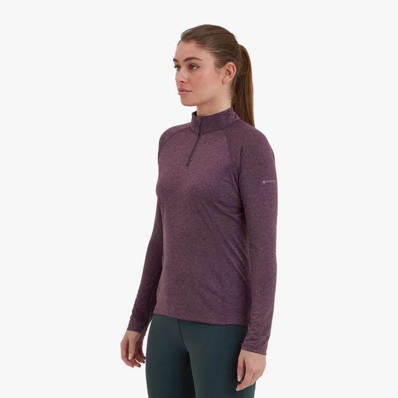 Montane Womens Dart Zip Neck T-Shirt - Mulberry-2